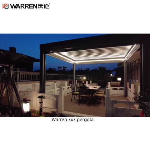 Warren 3x3 Aluminium Pergola With Roof Garden Waterproof Canopy