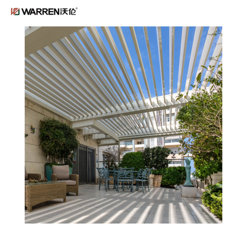Warren 8 x 10 Waterproof Pergola with Aluminum Alloy Louvered Roof