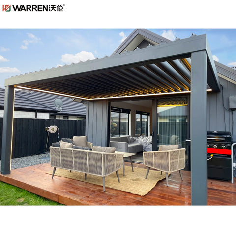 Warren 10x14 Pergola Patio With Motorized Waterproof Canopy Outdoor