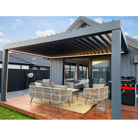 Warren 12x20 metal pergola with waterproof aluminum garden roof