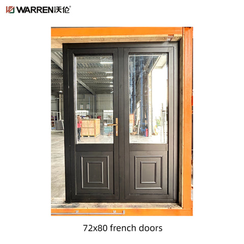 Warren Interior French Doors 72x80 With Black Internal Double Doors