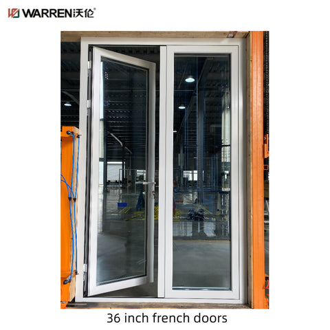 Warren 36 inch Exterior French Doors With Indoor Double Doors With Glass