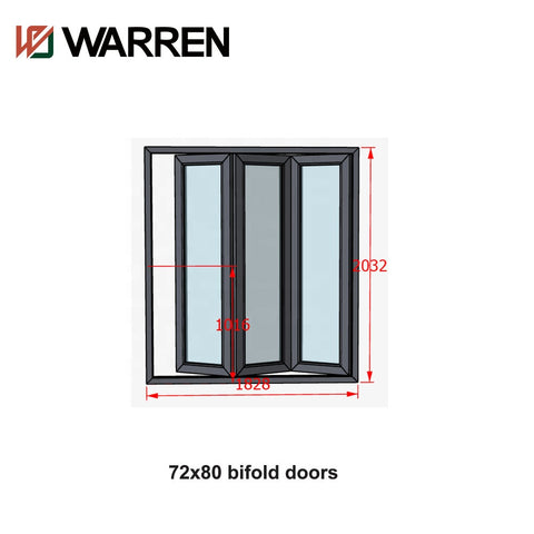 Warren 144*90 folding door NFRC certificate made in China black aluminium design for windows