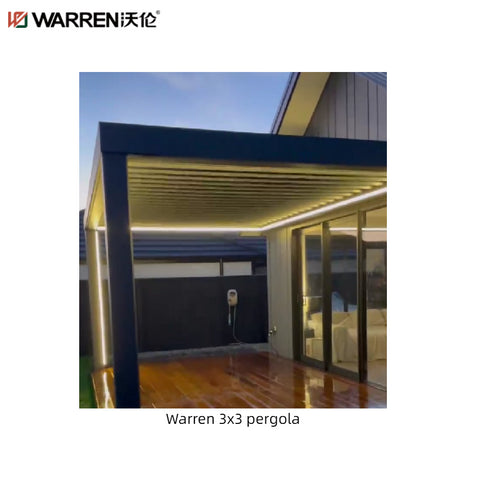 Warren 3x3 Aluminium Pergola With Roof Garden Waterproof Canopy