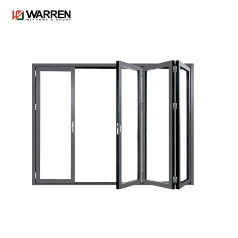 Warren 144*90 folding door NFRC certificate made in China black aluminium design for windows