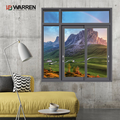 Warren 8 x 5 ft sliding window three panels design aluminum sliding windows price